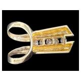 Beautiful 14k Gold and Channel Set Diamond Pendant