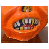 Antique Paper Máche Pumpkin Lantern