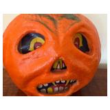 Antique Paper Máche Pumpkin Lantern