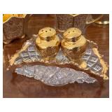 Vintage Gold Tone Colored Tea Service Items and More