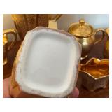 Vintage Gold Tone Colored Tea Service Items and More