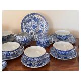 Assorted Blue and White Vintage Japanese Dishes