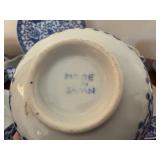 Assorted Blue and White Vintage Japanese Dishes