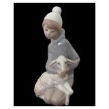 Lladro Retired Shepherd Boy with Lamb #4676 Handmade Porcelain Figurine