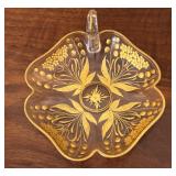 Antique Moser Glass Nappy Gilt Candy Dish