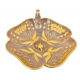 Antique Moser Glass Nappy Gilt Candy Dish