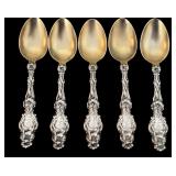 Five Vintage Sterling Silver Demitasse Spoons
