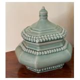 Home Decor in Celadon Green including a Vintage Chinese Celadon Green Porcelain Ginger Jar Lotus Motifs w/Lid