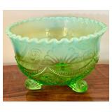Antique Jefferson Opalescent Footed Glass Bowl