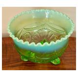 Antique Jefferson Opalescent Footed Glass Bowl