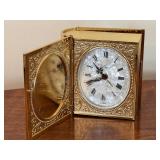 Vintage 70’s Seth Thomas Book Keepsake Photo Travel Alarm 3” Clock