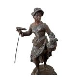 Pair of Antique Spelter Metal Sculptures