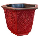 Vintage Cinnabar Red Planter