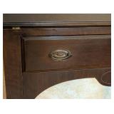 Petite Mahogany Glass Secretary Hutch