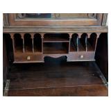 Petite Mahogany Glass Secretary Hutch