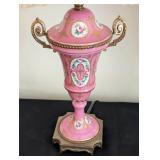 Pair of Vintage Pink Urn Style Table Lamps