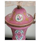 Pair of Vintage Pink Urn Style Table Lamps