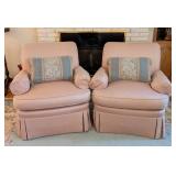 Pair of Peachy Pink Hancock & Moore Armchairs