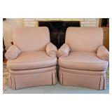 Pair of Peachy Pink Hancock & Moore Armchairs