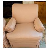 Pair of Peachy Pink Hancock & Moore Armchairs