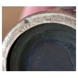 Antique Sterling Silver Top Jar and Cobalt Salt and Pepper Shakers