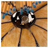 Stunning Slag Glass Vintage Light Fixture with Beaded Accents