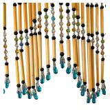 Stunning Slag Glass Vintage Light Fixture with Beaded Accents