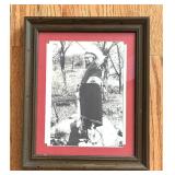 Framed Black and White Indian Chief Photograph Print