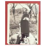 Framed Black and White Indian Chief Photograph Print