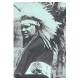 Framed Black and White Indian Chief Photograph Print
