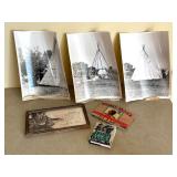 Native American Black and White Photographic Prints, Miniature Books and Framed Motto Print