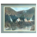 "Blackfoot Tipi Camp Up the Cutback in Montana" Photographic Framed Print by Roland Reed