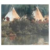"Blackfoot Tipi Camp Up the Cutback in Montana" Photographic Framed Print by Roland Reed
