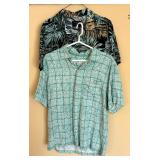 Tommy Bahama and Pacific Blue Mens Vintage Tropical Print Shirts