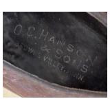 Antique Edwardian Victorian Brown Leather Shoes Pointy Toe Ribbon Tie / Antique Ladies O.C. Hanson & Sons Size 38 Shoes