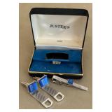 Classy Justers Cufflinks and Tie Clip with New Suspenders