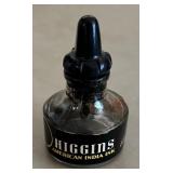 Victorian Style Ornate Art Nouveau Cast Metal Single Inkwell Tray w/Glass Jar