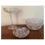 Three Pieces of Beautiful Vintage Crystal Items
