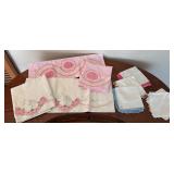 Vintage Embroidered Pillow Cases and Irish Linen Hankies