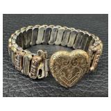 Vintage Sweetheart Expansion Bracelet and Antique Brooch