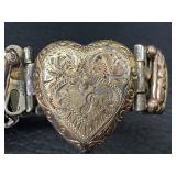 Vintage Sweetheart Expansion Bracelet and Antique Brooch
