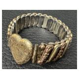 Vintage Sweetheart Expansion Bracelet and Antique Brooch