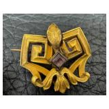 Antique Gold Plated Watch Chain and Pin