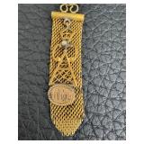 Antique Gold Plated Watch Chain and Pin