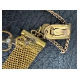 Antique Gold Plated Watch Chain and Pin