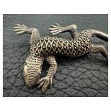 Sterling Silver Southwestern Lizard Brooch / Pin