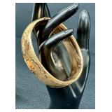 Antique Edwardian Gold Tone Hinged Cuff Bracelet