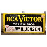 Rare Vintage RCA Victor Metal Sign / Vintage RCA VICTOR Television Wm H. Jensen Advertising Sign