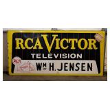 Rare Vintage RCA Victor Metal Sign / Vintage RCA VICTOR Television Wm H. Jensen Advertising Sign