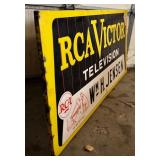 Rare Vintage RCA Victor Metal Sign / Vintage RCA VICTOR Television Wm H. Jensen Advertising Sign